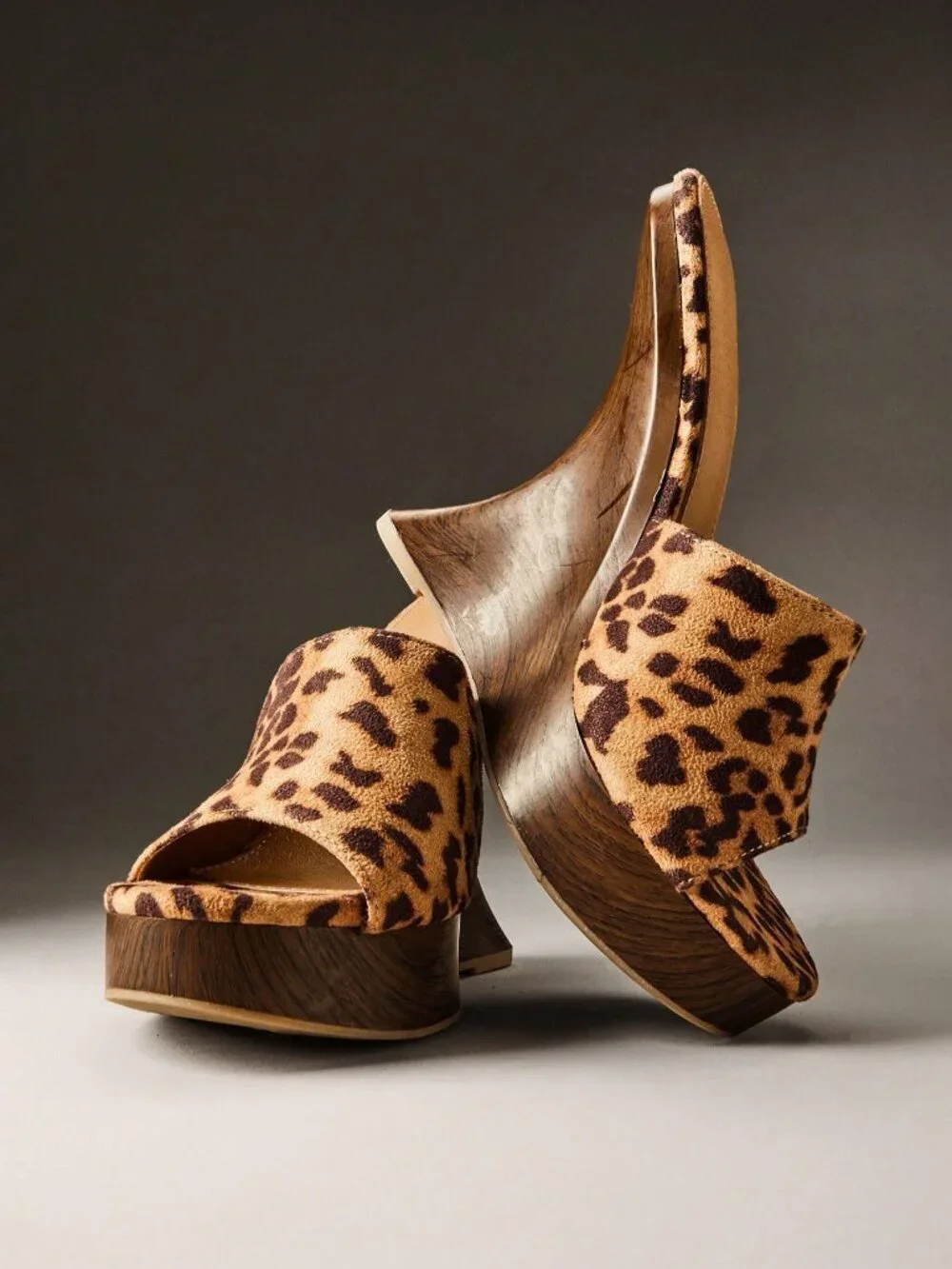 Chocolate Brown Sleek Women's Faux Suede Wedge Mule
